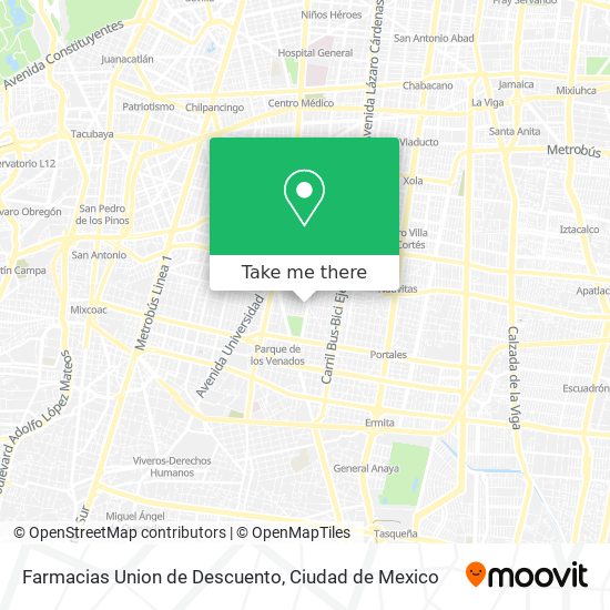 Farmacias Union de Descuento map