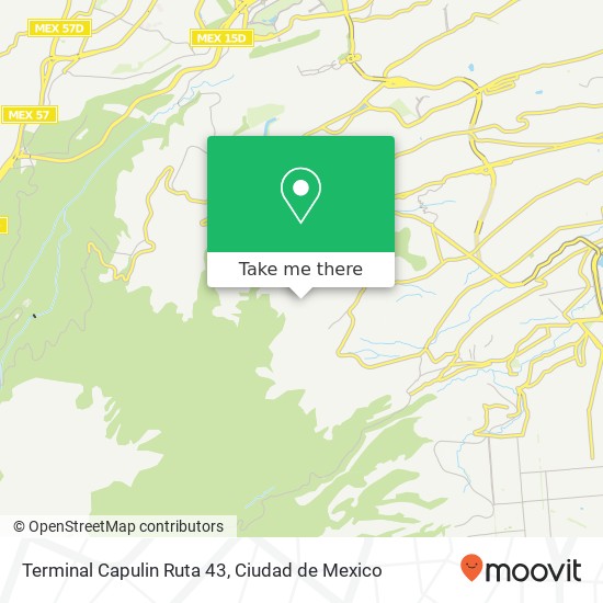 Mapa de Terminal Capulin Ruta 43