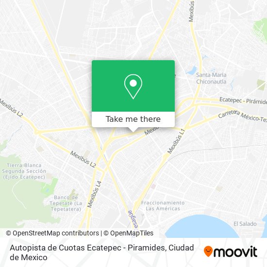 Mapa de Autopista de Cuotas Ecatepec - Piramides