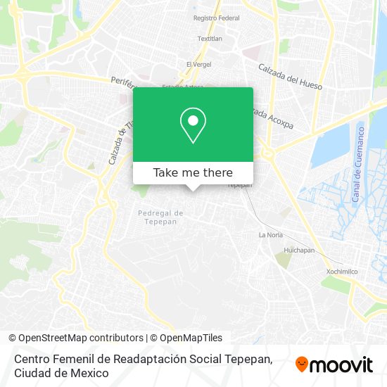 Mapa de Centro Femenil de Readaptación Social Tepepan