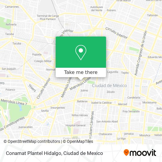 Conamat Plantel Hidalgo map