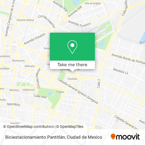 Biciestacionamiento Pantitlán map