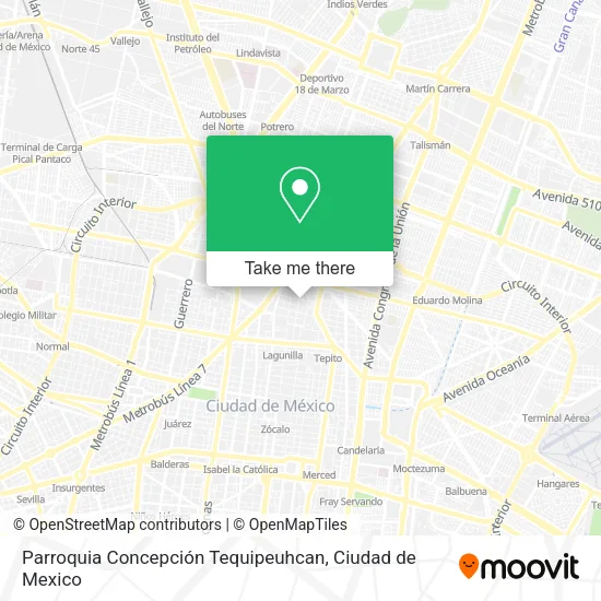 Mapa de Parroquia Concepción Tequipeuhcan