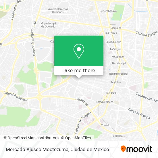 Mapa de Mercado Ajusco Moctezuma