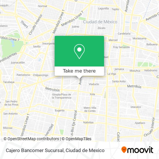 Cajero Bancomer Sucursal map