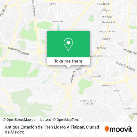 Antigua Estación del Tren Ligero A Tlalpan map
