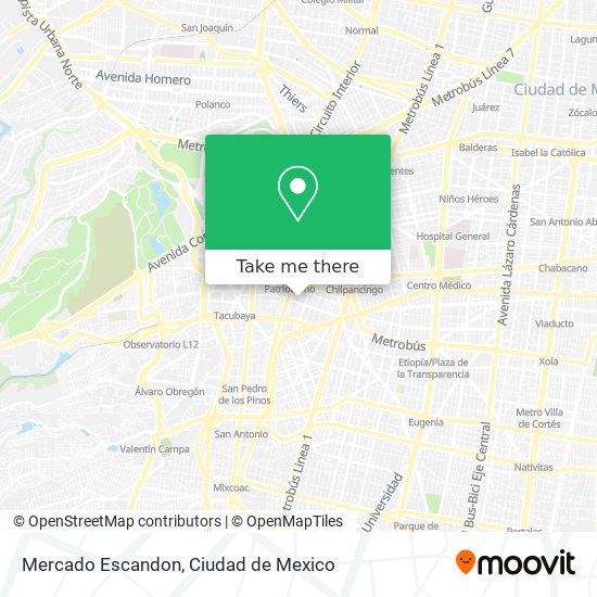 Mercado Escandon map