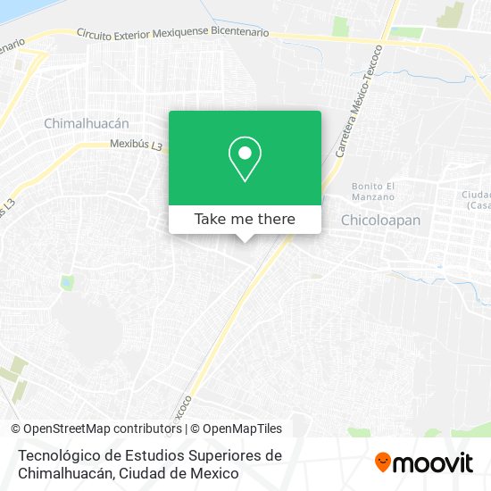 Tecnológico de Estudios Superiores de Chimalhuacán map