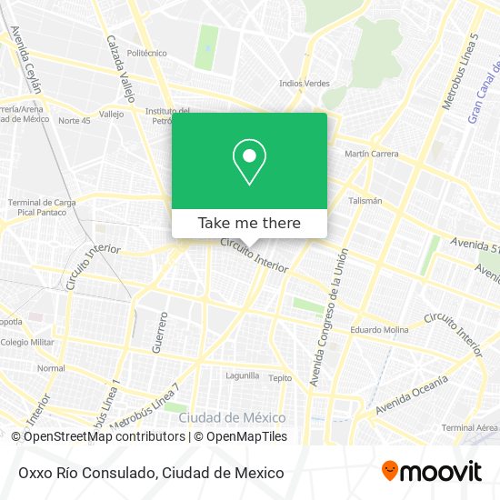 Oxxo Río Consulado map