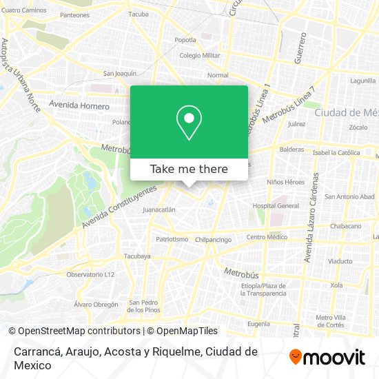 Carrancá, Araujo, Acosta y Riquelme map
