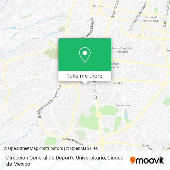 Dirección General de Deporte Universitario map