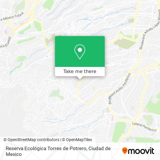 Mapa de Reserva Ecológica Torres de Potrero