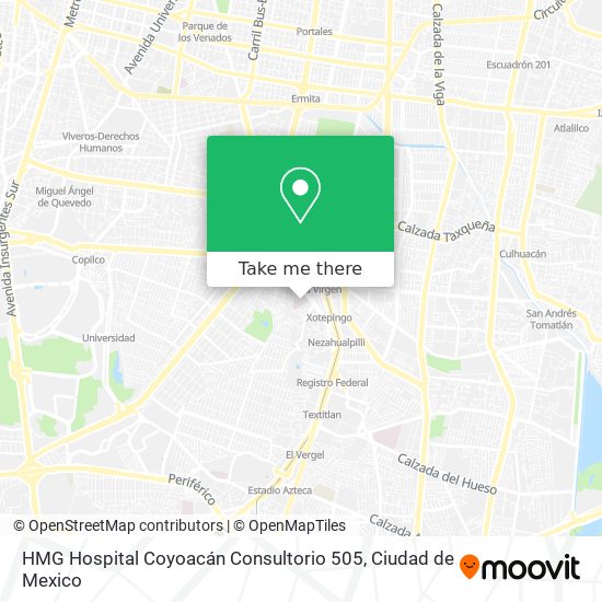 HMG Hospital Coyoacán Consultorio 505 map