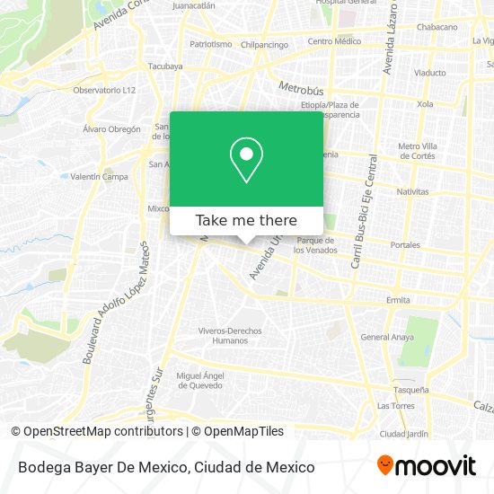 Mapa de Bodega Bayer De Mexico