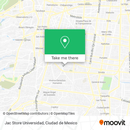 Mapa de Jac Store Universidad