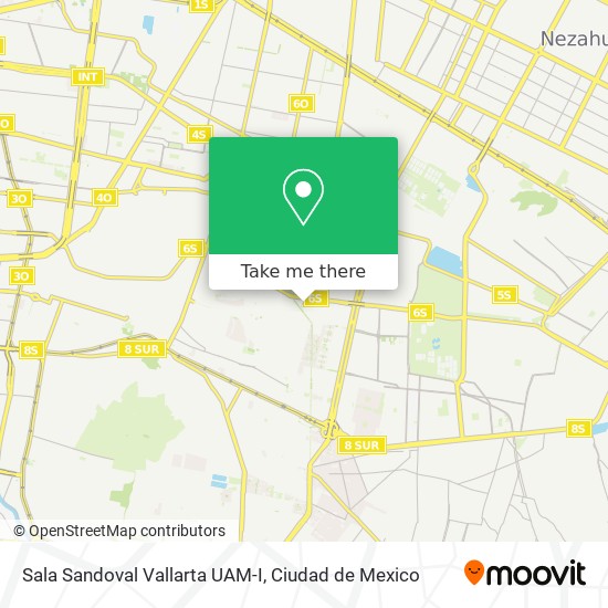 Sala Sandoval Vallarta UAM-I map