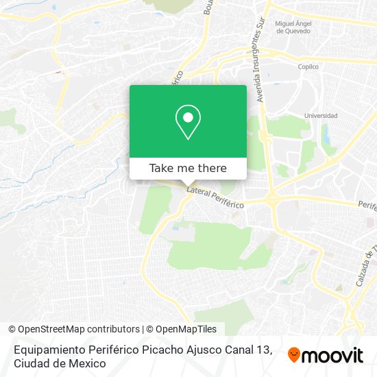 Equipamiento Periférico Picacho Ajusco Canal 13 map