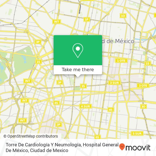 Mapa de Torre De Cardiología Y Neumología, Hospital General De México