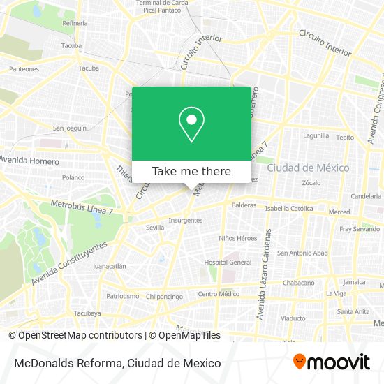 McDonalds Reforma map