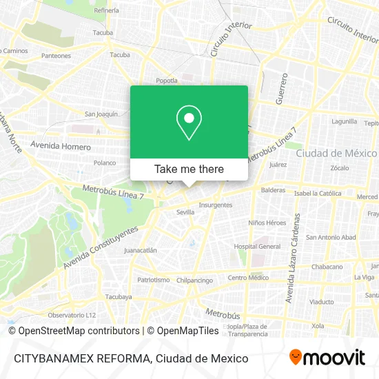 CITYBANAMEX REFORMA map