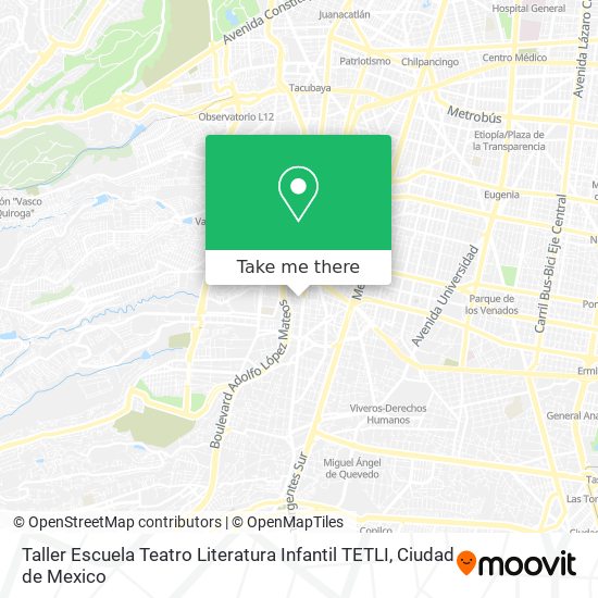 Mapa de Taller Escuela Teatro Literatura Infantil TETLI