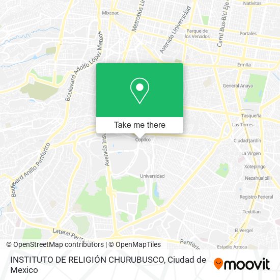 INSTITUTO DE RELIGIÓN CHURUBUSCO map