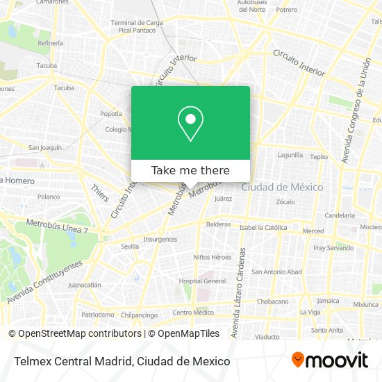 Mapa de Telmex Central Madrid