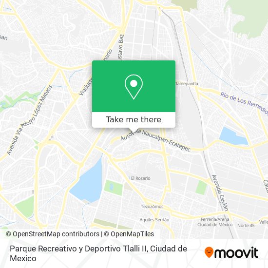 Parque Recreativo y Deportivo Tlalli II map