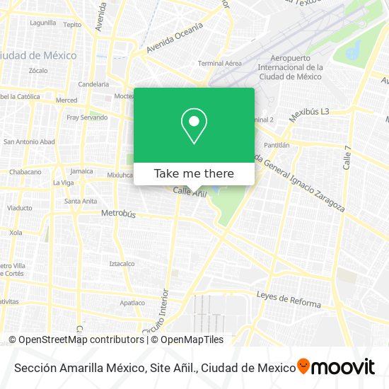 Mapa de Sección Amarilla México, Site Añil.