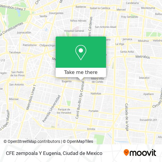 CFE zempoala Y Eugenia map