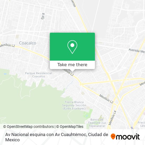 Mapa de Av Nacional esquina con Av Cuauhtémoc