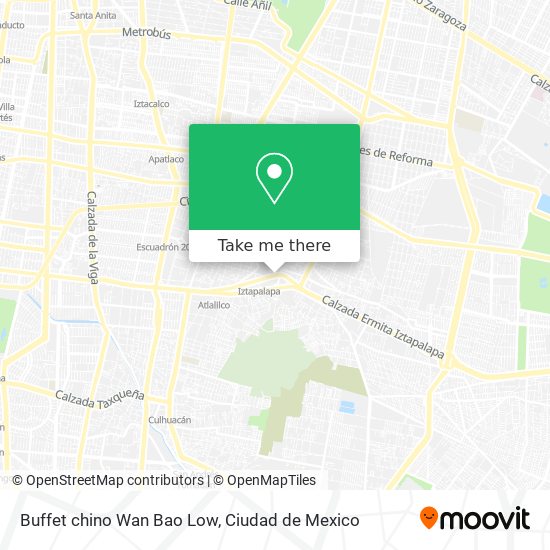 How to get to Buffet chino Wan Bao Low in Iztacalco by Bus or Metro?