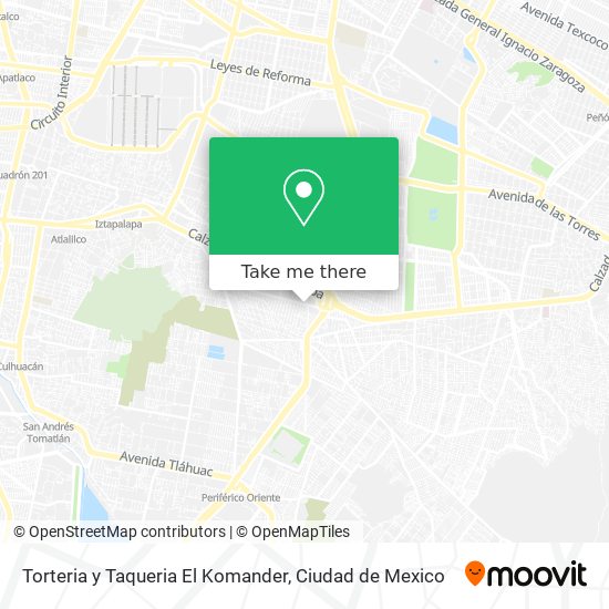 Torteria y Taqueria El Komander map