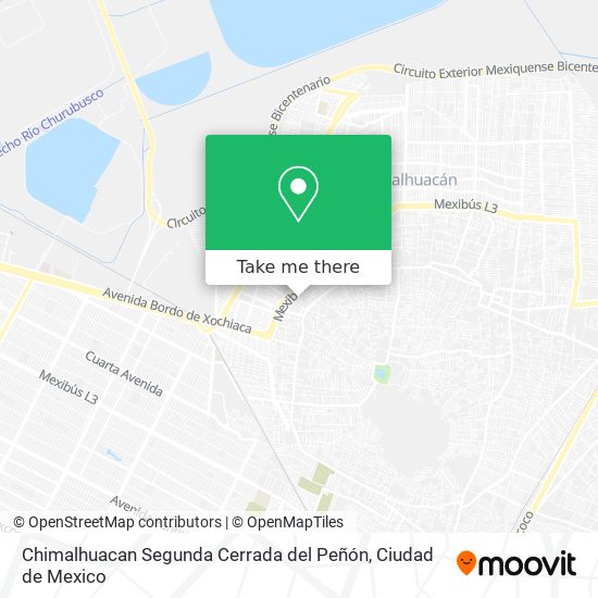 Mapa de Chimalhuacan Segunda Cerrada del Peñón