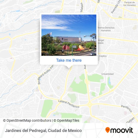 Cómo llegar a Jardines del pedregal en Alvaro Obregón en Autobús?