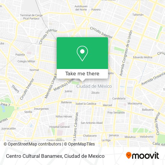 Mapa de Centro Cultural Banamex