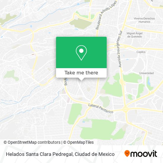 Helados Santa Clara Pedregal map