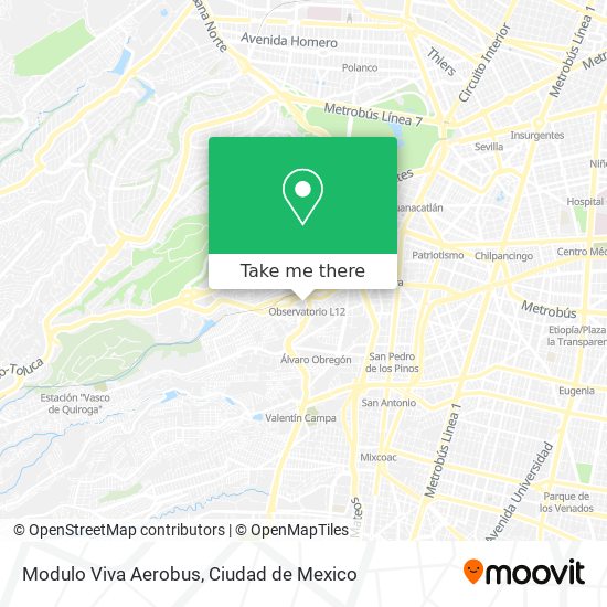 Modulo Viva Aerobus map