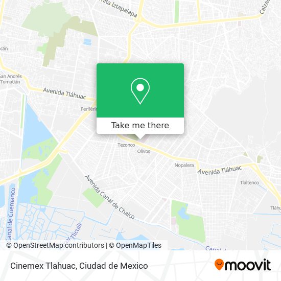 Mapa de Cinemex Tlahuac