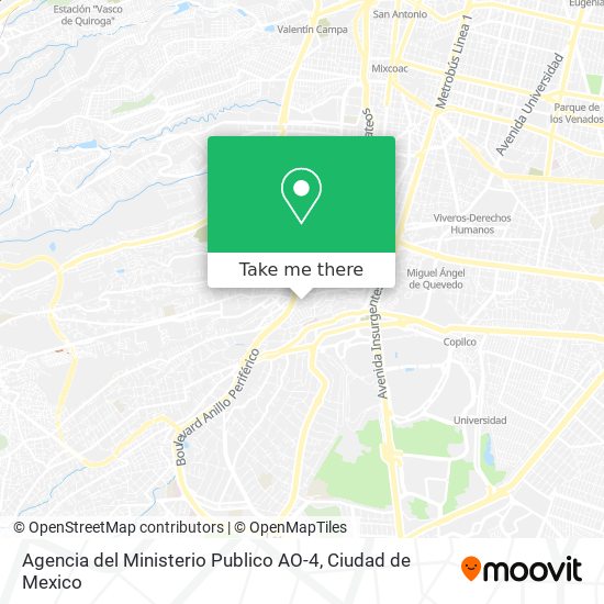 Agencia del Ministerio Publico AO-4 map