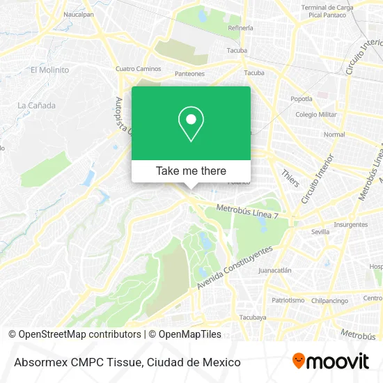 Mapa de Absormex CMPC Tissue