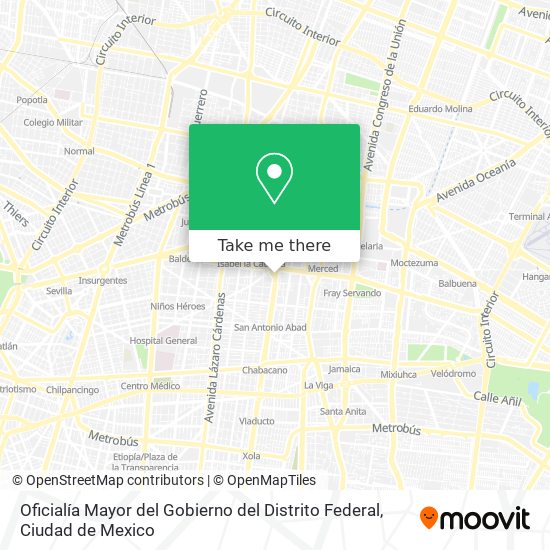 Oficialía Mayor del Gobierno del Distrito Federal map