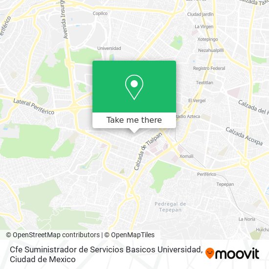 Cfe Suministrador de Servicios Basicos Universidad map