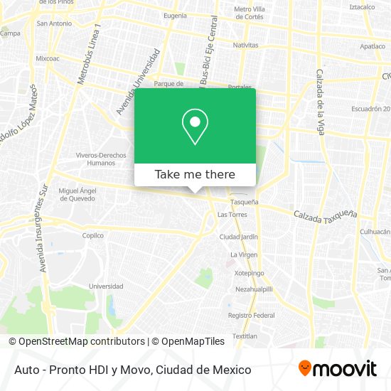 Auto - Pronto HDI y Movo map