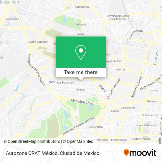 Mapa de Autozone CRAT México