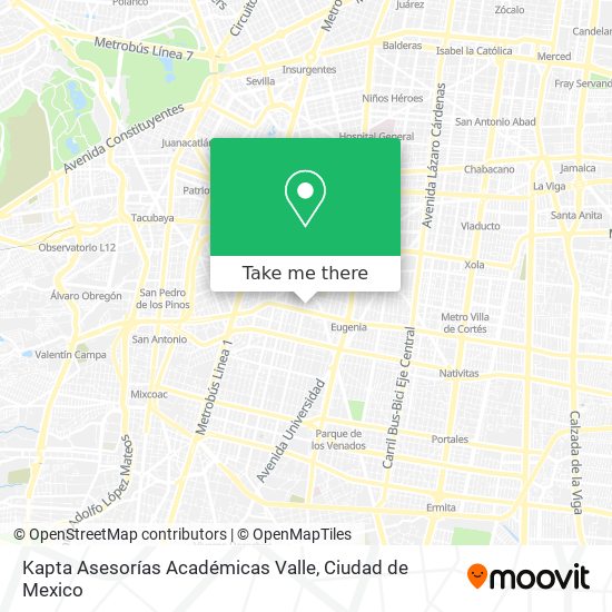 Mapa de Kapta Asesorías Académicas Valle
