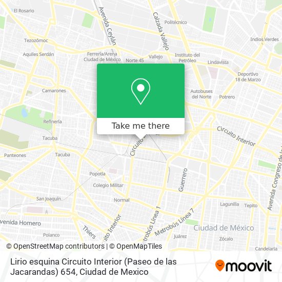 Mapa de Lirio esquina Circuito Interior (Paseo de las Jacarandas) 654