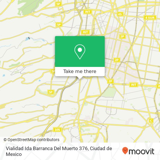 Mapa de Vialidad Ida Barranca Del Muerto 376