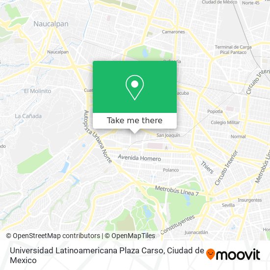 Universidad Latinoamericana Plaza Carso map