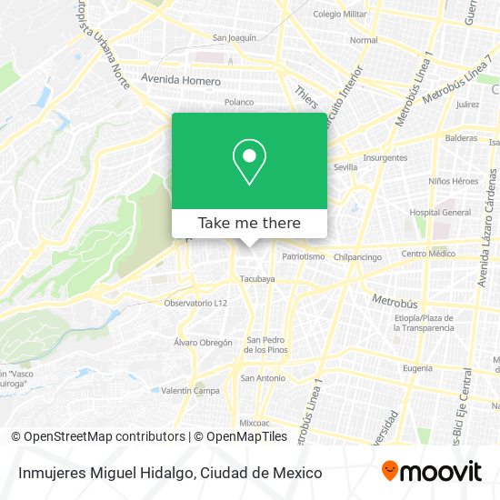 Inmujeres Miguel Hidalgo map